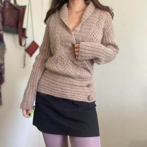 beige knit 70s autumn milf